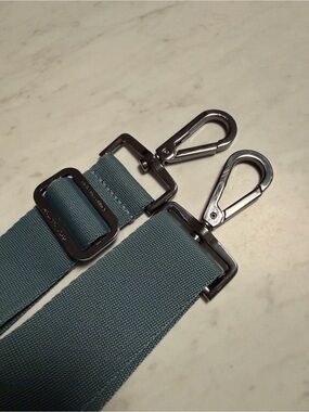 Stella McCartney Adjustable Teal Webbing Strap with Silver Hardware